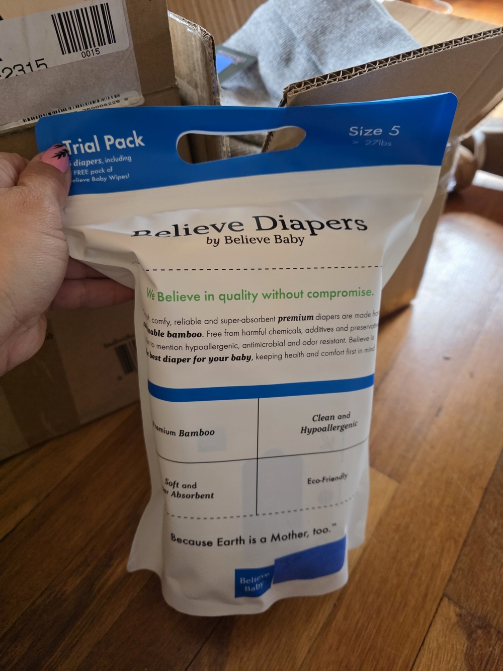 Believe Diapers Trial Pack Size 5 - White & Blue Packaging